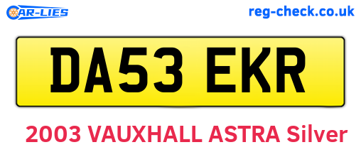 DA53EKR are the vehicle registration plates.