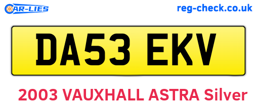 DA53EKV are the vehicle registration plates.
