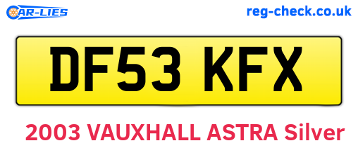 DF53KFX are the vehicle registration plates.