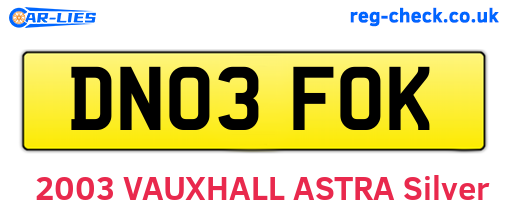 DN03FOK are the vehicle registration plates.