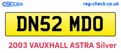 DN52MDO are the vehicle registration plates.