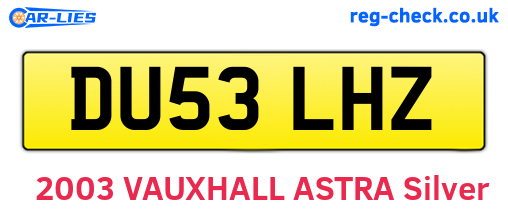DU53LHZ are the vehicle registration plates.