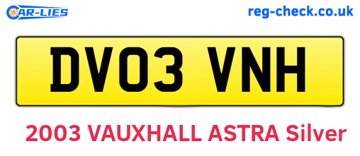 DV03VNH are the vehicle registration plates.