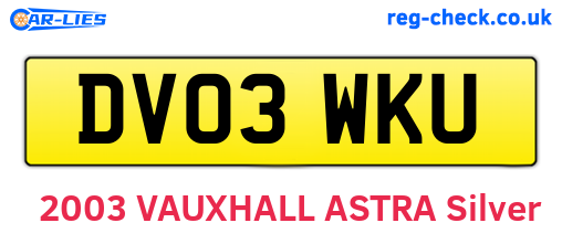 DV03WKU are the vehicle registration plates.