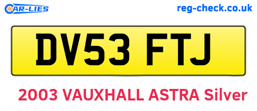 DV53FTJ are the vehicle registration plates.
