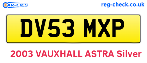 DV53MXP are the vehicle registration plates.