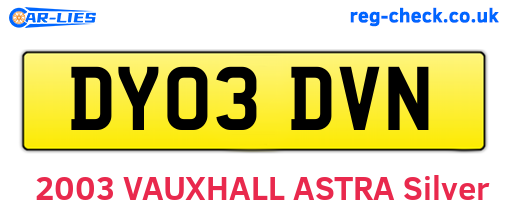 DY03DVN are the vehicle registration plates.