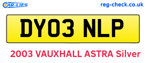 DY03NLP are the vehicle registration plates.