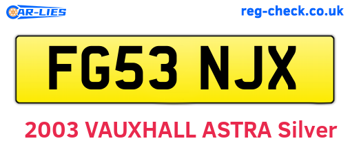 FG53NJX are the vehicle registration plates.