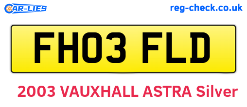 FH03FLD are the vehicle registration plates.