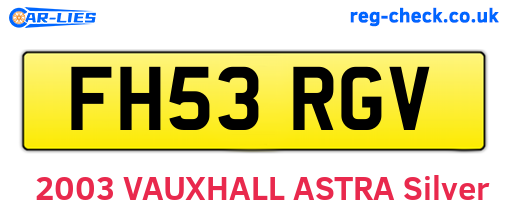 FH53RGV are the vehicle registration plates.