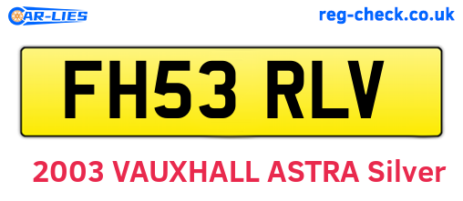 FH53RLV are the vehicle registration plates.