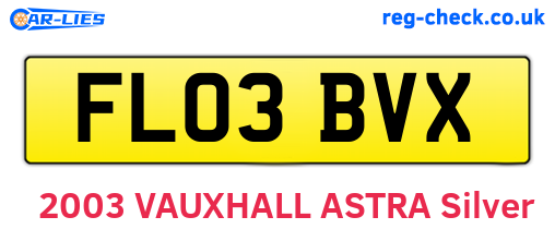 FL03BVX are the vehicle registration plates.