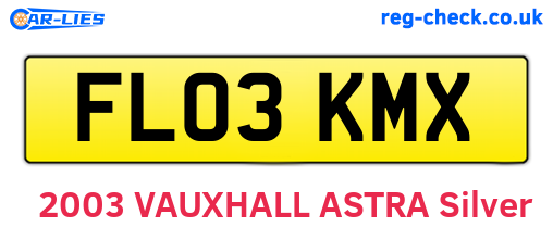 FL03KMX are the vehicle registration plates.