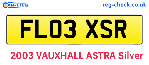 FL03XSR are the vehicle registration plates.