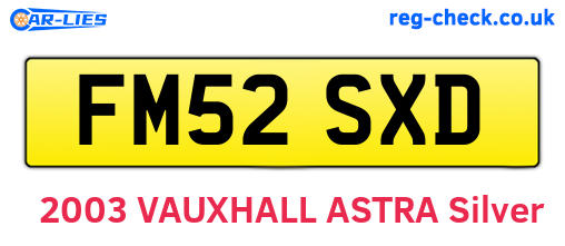 FM52SXD are the vehicle registration plates.