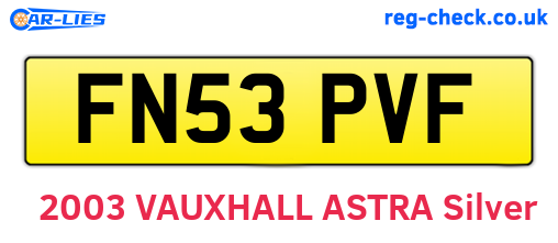 FN53PVF are the vehicle registration plates.