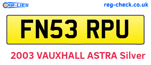 FN53RPU are the vehicle registration plates.