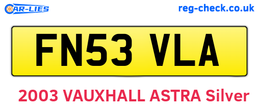FN53VLA are the vehicle registration plates.
