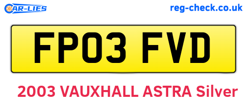 FP03FVD are the vehicle registration plates.