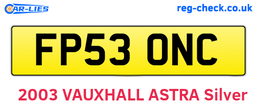 FP53ONC are the vehicle registration plates.
