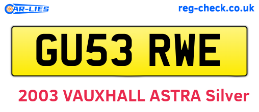 GU53RWE are the vehicle registration plates.