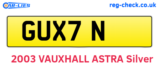 GUX7N are the vehicle registration plates.