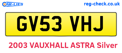 GV53VHJ are the vehicle registration plates.