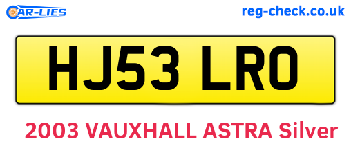 HJ53LRO are the vehicle registration plates.