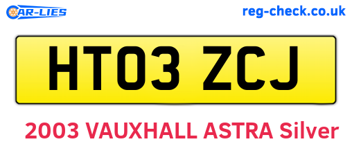HT03ZCJ are the vehicle registration plates.