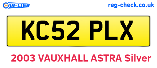 KC52PLX are the vehicle registration plates.
