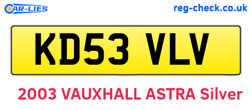KD53VLV are the vehicle registration plates.