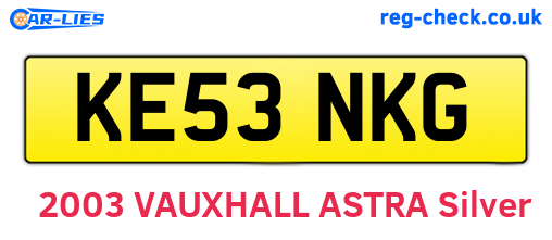 KE53NKG are the vehicle registration plates.