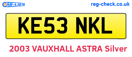 KE53NKL are the vehicle registration plates.