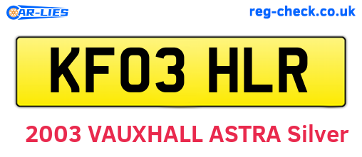 KF03HLR are the vehicle registration plates.