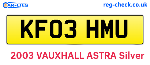 KF03HMU are the vehicle registration plates.