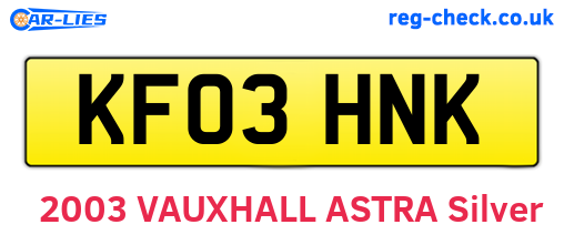 KF03HNK are the vehicle registration plates.