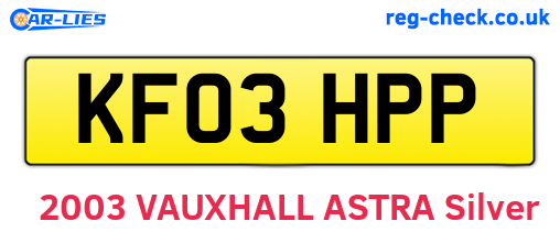 KF03HPP are the vehicle registration plates.