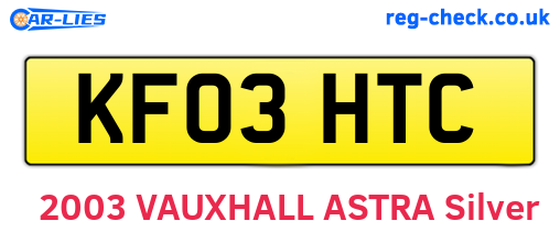 KF03HTC are the vehicle registration plates.
