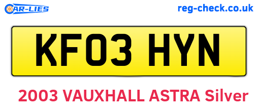 KF03HYN are the vehicle registration plates.