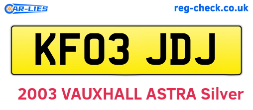 KF03JDJ are the vehicle registration plates.