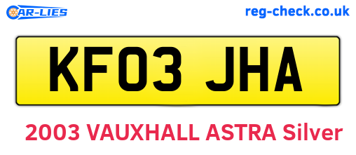 KF03JHA are the vehicle registration plates.
