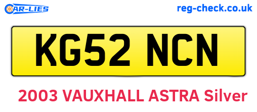 KG52NCN are the vehicle registration plates.