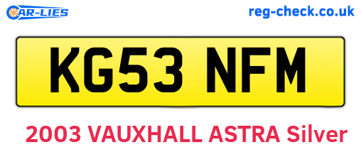 KG53NFM are the vehicle registration plates.