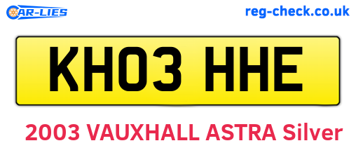 KH03HHE are the vehicle registration plates.