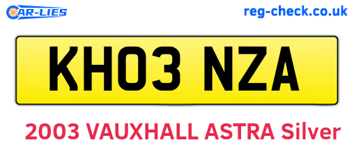 KH03NZA are the vehicle registration plates.