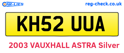 KH52UUA are the vehicle registration plates.