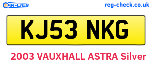 KJ53NKG are the vehicle registration plates.