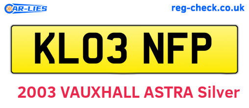 KL03NFP are the vehicle registration plates.