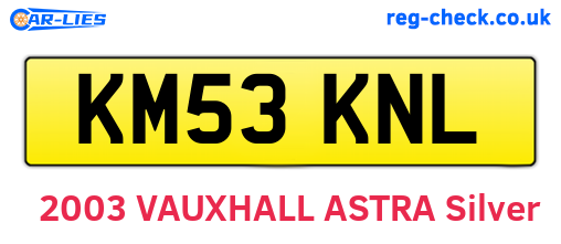 KM53KNL are the vehicle registration plates.